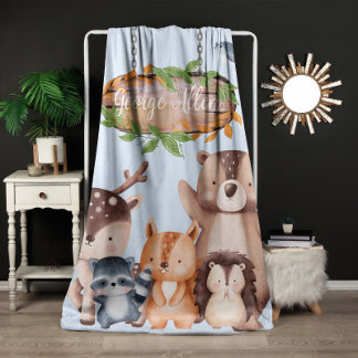 Baby Boy Vintage Cute Animals Blanket