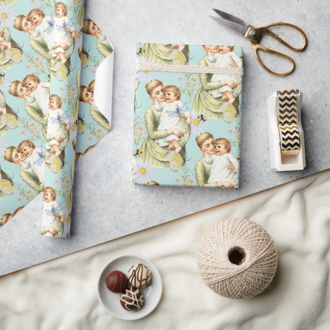 Baby Boy vintage wrapping paper. Wrapping Paper (Crafts)