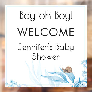 Baby Boy Watercolor Blue Florals Window Cling