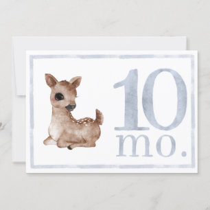 Baby Boy Watercolor Milestone Ten Month Old Card