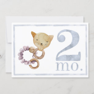 Baby Boy Watercolor Milestone Two Month Old Card