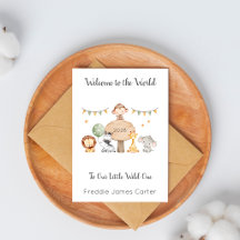 Baby Boy Welcome to the World Safari Card