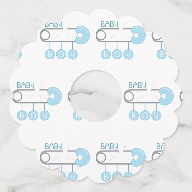 Baby Boy Wine Glass Tag (Front)