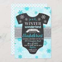 Baby Boy Winter Wonderland Baby Shower Invitation