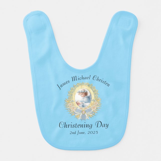 Baby Boy With Angel Baby Bib (Front)