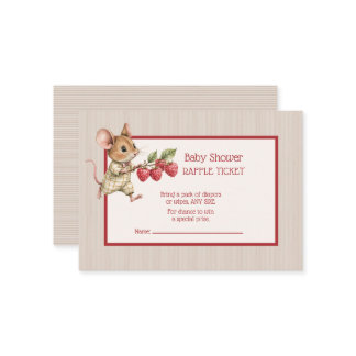 Baby Boy Woodland Animal Raffle Ticket
