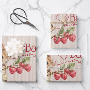 Baby Boy Woodland Animal Shower Wrapping Paper Sheets