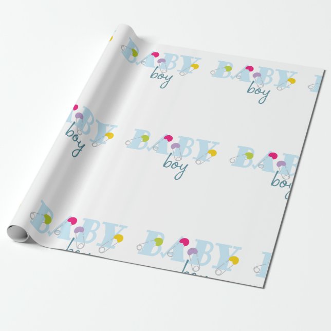 Baby Boy Wrapping Paper (Unrolled)