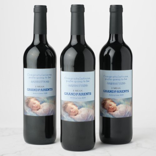 Baby BoyCongrats Youre Going To Be Grandparents   Wine Label