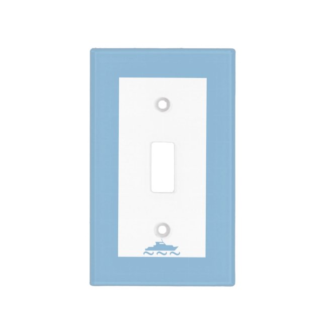 Baby Boy's Blue Boat Light Switch Cover (Front)