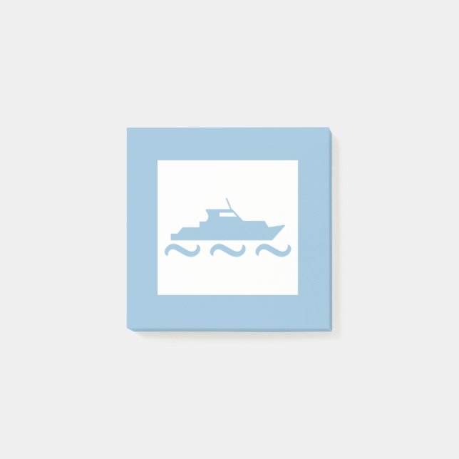 Baby Boy's Blue Boat Post-it Notes (Front)