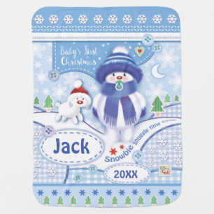 Baby boy's, Cute, 1st Christmas Blanket