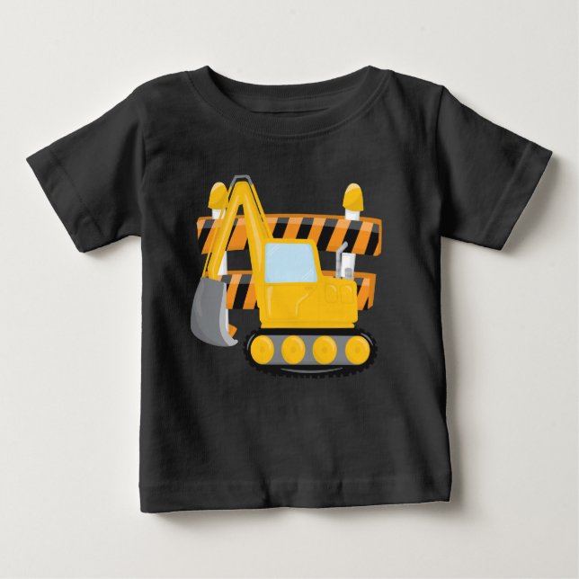 Baby boys cute construction t-shirt (Front)