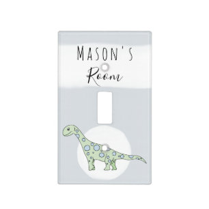 Baby Boy's Cute Dinosaur Doodle Nursery Light Switch Cover