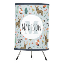 Baby Boys Cute Woodland Animals Monogram Nursery Tripod Lamp