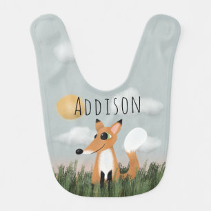 Baby Boys Cute Woodland Forest Fox Bib