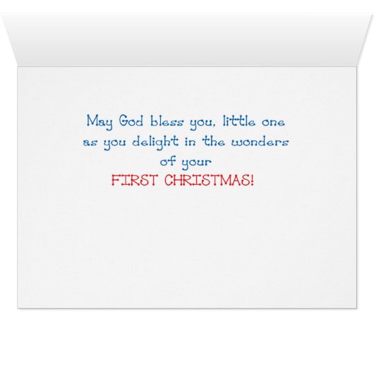 Baby Boy's First Christmas Blue Snowman (Inside Horizontal (Bottom))