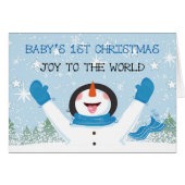 Baby Boy's First Christmas Blue Snowman (Front Horizontal)