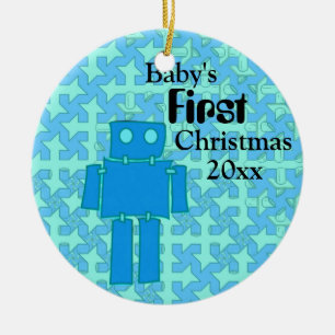Baby Boy's First Christmas Ceramic Ornament