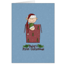 Baby Boy's First Christmas Holiday Card