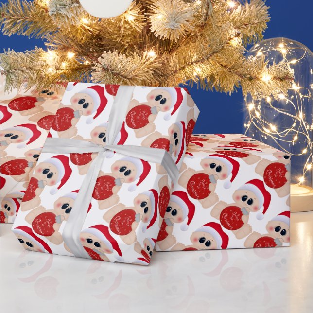baby boy's first Christmas wrapping paper (Holidays)