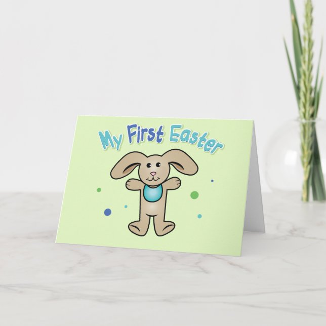 Baby Boy's First Easter Holiday Card (Front)