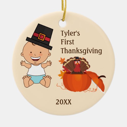 Baby Boys First Thanksgiving Ornament
