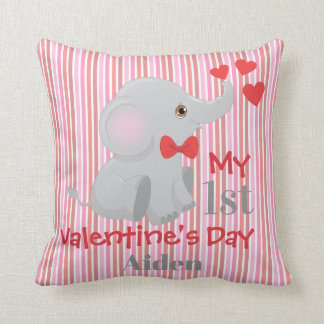 Baby Boy's First Valentine's Day Throw Pillow