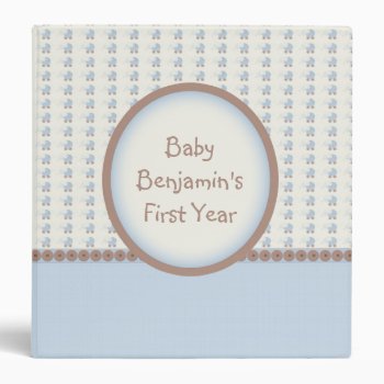 Baby Boy's First Year Custom 1.5" Binder by FamilyTreed at Zazzle