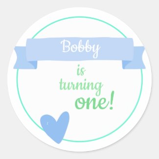 Baby Boy's (Firts) Birthday Celebration Classic Round Sticker