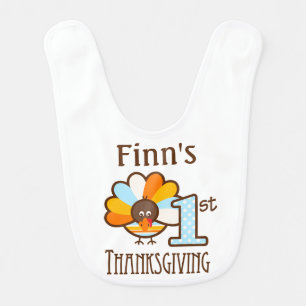 Baby Boy's My First Thanksgiving Bib Personalized