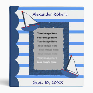 Baby Boys Nautical Sailboats Baby Photo Album Binder