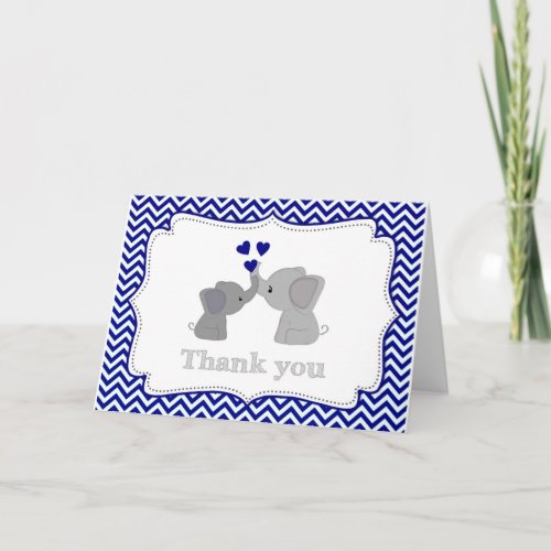 Baby Boys NAVY Blue Elephant THANK YOU Cards2 366