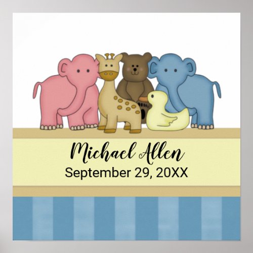 Baby Boys Personalized Name Nursery Poster