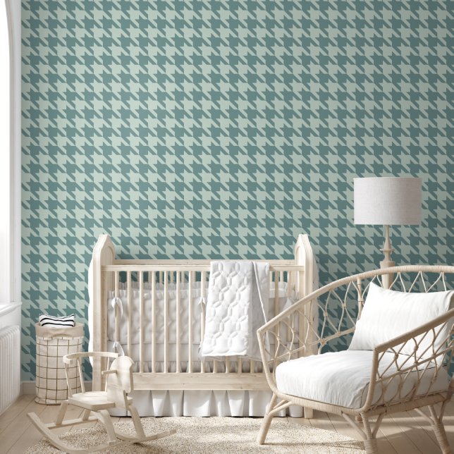 Baby Boys Room Blue Preppy Houndstooth Wallpaper (Kids)