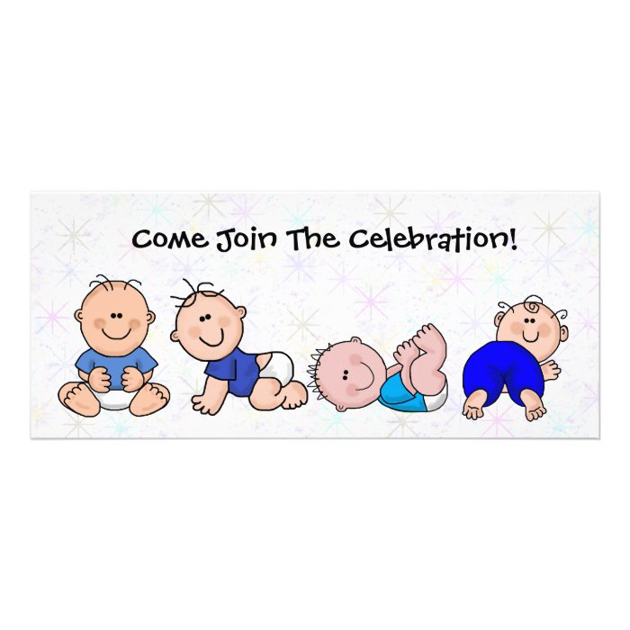 Baby Boys Shower Invitation  Cartoon Fun