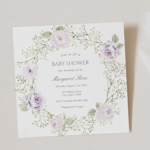 Baby Breath and Purple Roses Baby Shower