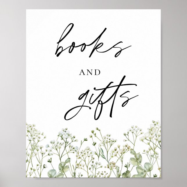 Baby Breath Baby Shower Books and Gifts Sign (Front)