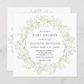Baby Breath Flowers Baby Shower Invitation (Front/Back)