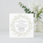 Baby Breath Flowers Baby Shower Invitation (Standing Front)