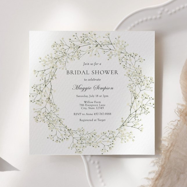 Baby Breath Flowers Bridal Shower Invitation (Creator Uploaded)