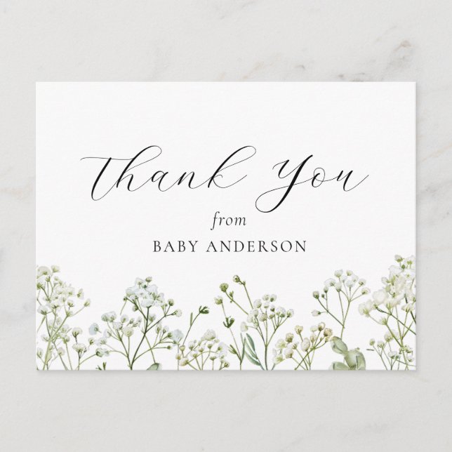 Baby Breath Thank You Postcard (Front)