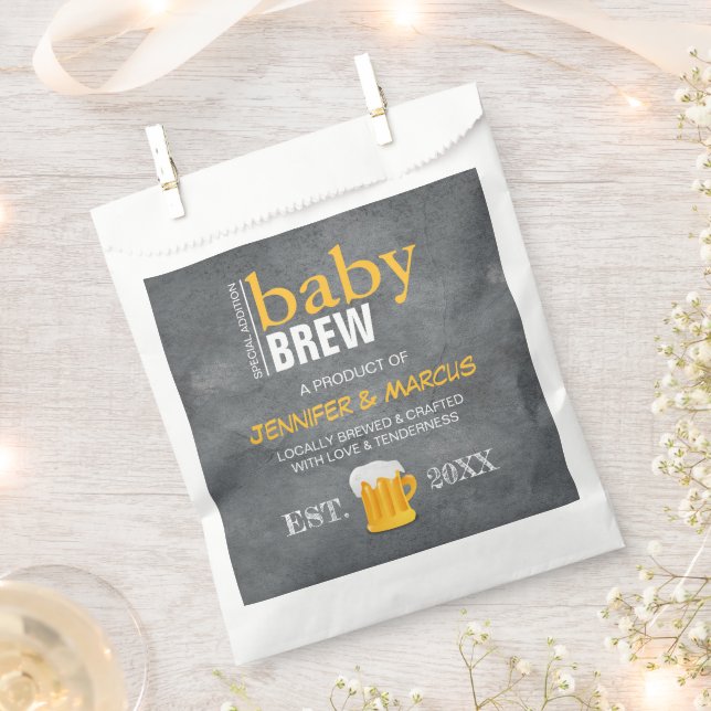 Baby Brew Couple's Beer Baby Shower Favor Bag (Clipped)