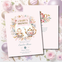 Baby Brewing Baby Shower Announcement Tea Party