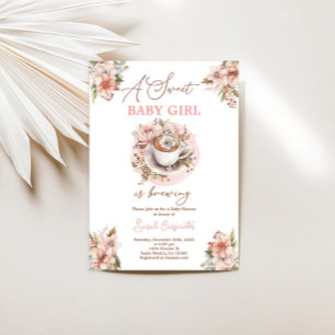 Baby Brewing Baby Shower Girl invitation