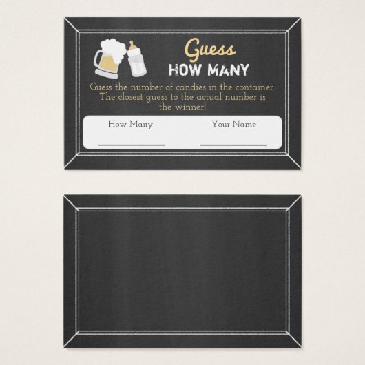 Baby Brewing Baby Shower Guess How Many Guest Card (Front & Back)