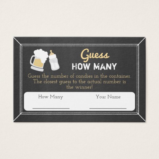 Baby Brewing Baby Shower Guess How Many Guest Card (Front)