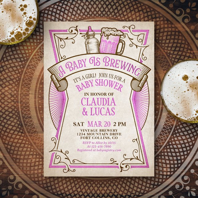Baby Brewing Baby Shower Invitation (Creator Uploaded)