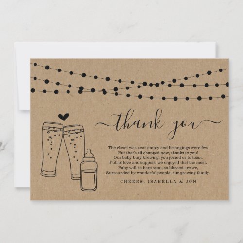 Baby Brewing Baby Shower Thank You Card