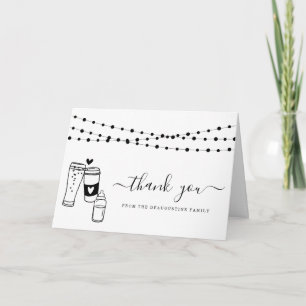 Baby Brewing Beer & Baby Bottle Toast Thank You Ca Card